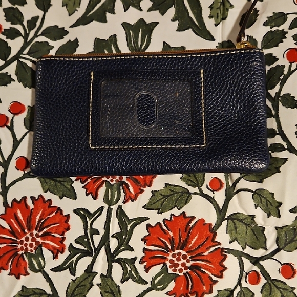 Dooney & Bourke Dark Blue Leather Wristlet - Picture 2 of 4